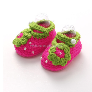 Zapatos de ganchillo a mano para bebé, venta al por mayor, bonitos zapatos de ganchillo hechos a mano para bebé y niña, zapatos de ganchillo con flores - Product Image 3