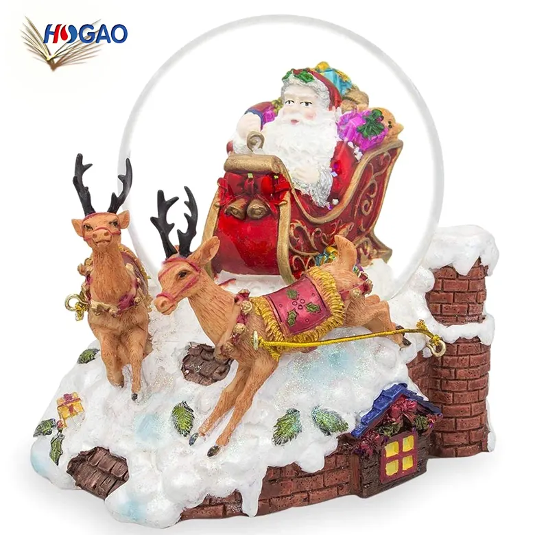 Handgemaakte Groothandel Geschenken & Ambachten Custom Sneeuw Bal Kerst Glas Sneeuwbol Met Muziek