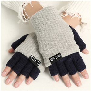 Mädchen handschuhe winter stricken warme halbe finger wolle handschuhe für frauen