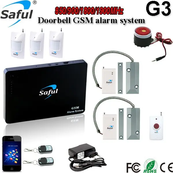 2015 the newest gsm magnetic door sensor alarm G3 with motion sensor and siren doorbell alam system