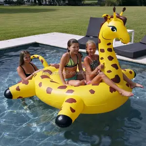 Nieuw Ontwerp Giraffe Opblaasbaar Ride-On Vlot, Giraffe Zwembad Float Voor Kinderen