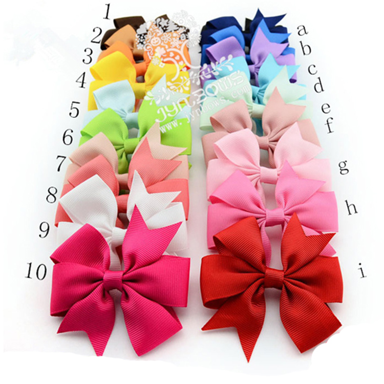 Wholesale Kids Hair Accessories 3 Inch Grosgrain Ribbon Boutique Hair Bows With Clips