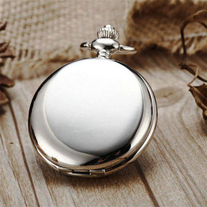 <span class=keywords><strong>Montre</strong></span> de poche en acier inoxydable pour hommes, rétro, noir, argent, lisse, Steampunk, Quartz, figurine, <span class=keywords><strong>pendentif</strong></span>, chaîne de 30CM, nouvelle collection - Product Image 5