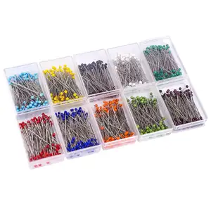 Plastic Box Package Glass Head Pins In Pack Of 100pcs
