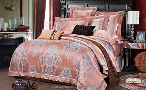 JBL16M07-11 Ensemble de literie en jacquard <span class=keywords><strong>rouge</strong></span> rose de luxe pour mariage - Product Image 3