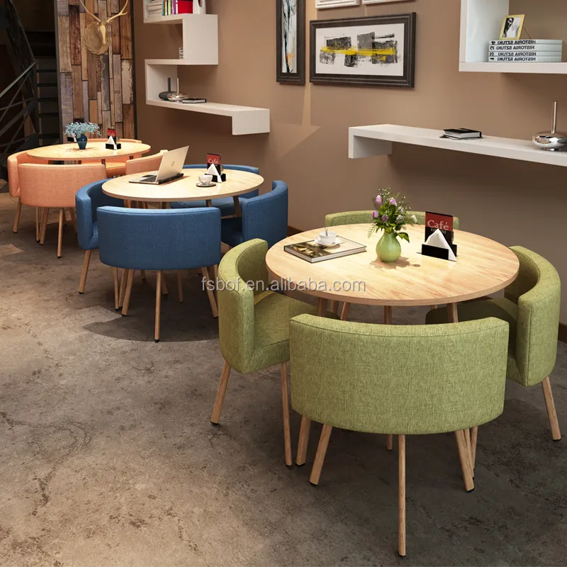 Proyecto de hotel de Ciudad de moda nuevo diseño china restaurante cabinas cafe muebles comedor mesa redonda y silla set R1744