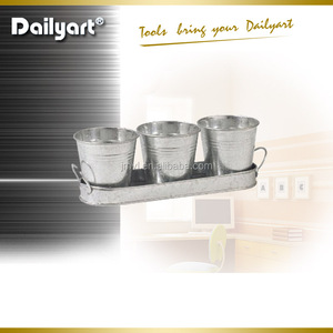 Pequeño galvanizado jardín metal maceta macetas <span class=keywords><strong>de</strong></span> hierbas (Juego <span class=keywords><strong>de</strong></span> 3) - Product Image 1