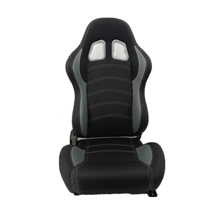 Asientos de barco de carreras para PS4, aspecto de carbono, cuero de PVC gris con deslizador, Asiento de Carreras deportivo