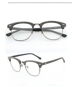 Montura para gafas ópticas de alta calidad, Media llanta, madera de grano, acetato, outlooking - Product Image 6
