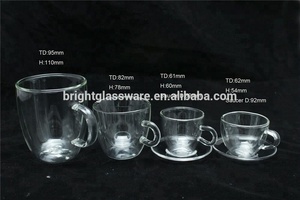Doble pared de vidrio tazas de café transparente aislado taza térmica gafas - Product Image 2