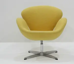 Arne Jacobsen tarafından tasarlanmış paslanmaz çelik tabanı ile çoğaltma FRP kumaş Döner / kaldırma kuğu sandalye