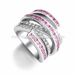 2018 Gorgeous Mix Color Zirconia Decorated Turkish Silver Jewelry Istanbul Grand Ladies Rings