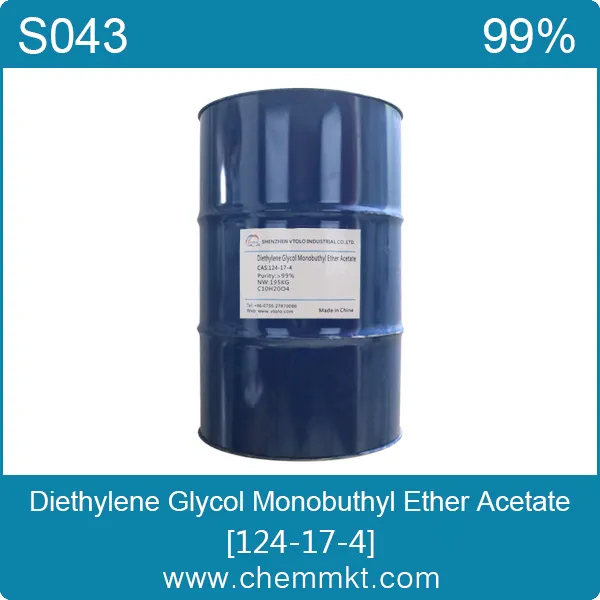 Diethylene Glycol Monobuthyl Ether Acetate, Butyldiglycol acetate, CAS 124-17-4