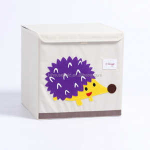 Boîte <span class=keywords><strong>de</strong></span> rangement pour jouets pour enfants en tissu biologique Organiseur <span class=keywords><strong>de</strong></span> rangement pliable avec couvercle - Product Image 6