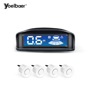 Yoelbaer עמיד למים גשם חיישן רכב חיישני חניה HD LCD מסך היפוך חיישן עם 4 גלאי