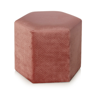 Pink Stitched Velvet Covered Hexagon Schmink tisch Fuß hocker
