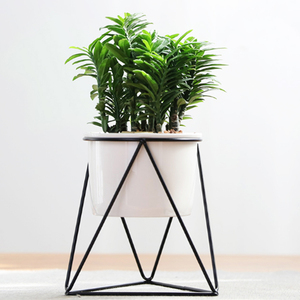 Étagères de fleurs en fer forgé doré, petit support de jardinière pour l'extérieur - Product Image 2