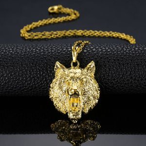 JB-07 Alibaba Jewlery 24k Gold <strong>Wolf</strong> Hip Hop Jewelry <strong>Necklace</strong> - Product Image 1