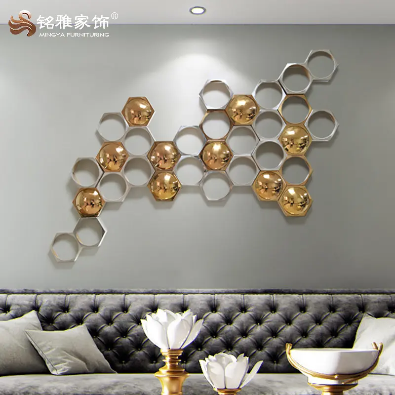 2019 new designmetal decoration for home wall decor rose gold with smooth mirror