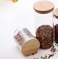 Botol Penyimpanan Kaca Borosilikat Multifungsi BYZX Novelty dengan Tutup Bambu untuk Wadah Bumbu dan Rempah, Cocok untuk Hadiah