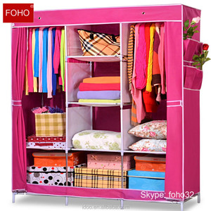 Garde-robe <span class=keywords><strong>en</strong></span> <span class=keywords><strong>toile</strong></span> de grande capacité 1 pièce, Design de chambre à coucher, bon marché - Product Image 3