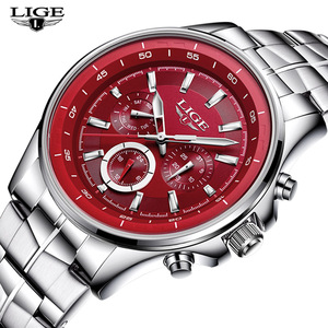 LIGE Multi-funtion <span class=keywords><strong>uomo</strong></span> Orologi Fashion Business Orologio Al Quarzo Uomini <span class=keywords><strong>Acciaio</strong></span> Pieno <span class=keywords><strong>Uomo</strong></span> <span class=keywords><strong>Cronografo</strong></span> - Product Image 1
