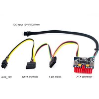 Fuente de Alimentación RGeek de 20 Pines, Entrada de 12V CC, Salida de 120W, Mini Fuente de Alimentación Pico PSU para PC MINI ITX