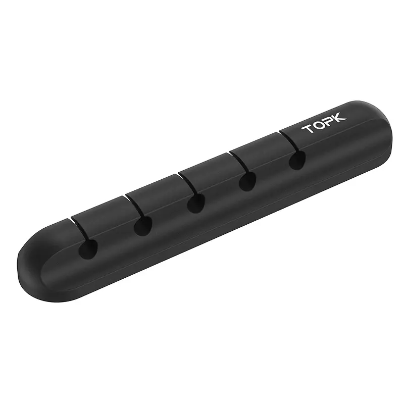 TOPK L16/L35 Organisateur de câble Silicone USB Enrouleur de câble Clips de gestion rangé de bureau Support de câble