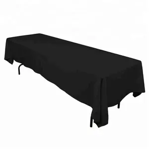 Table Linens For Weddings Wholesale Black 60x102" Polyester Tablecloth Rectangular Wedding Table Cloths Table Linen For Restaurant Buffet Party