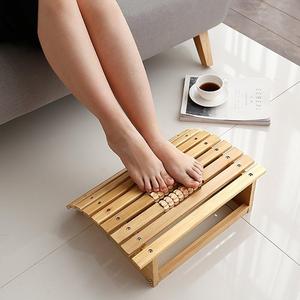 Reposapiés de bambú, taburete de pie debajo del <span class=keywords><strong>escritorio</strong></span>, reposapiés con rodillos masajeadores para oficina y hogar - Product Image 3