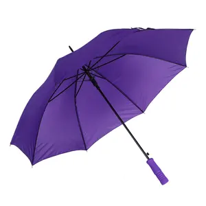 Tự Động Mở EVA Xử Lý Màu Tím Thẳng Umbrella Custom Logo In 1 Folding Paraguas Ô Dù