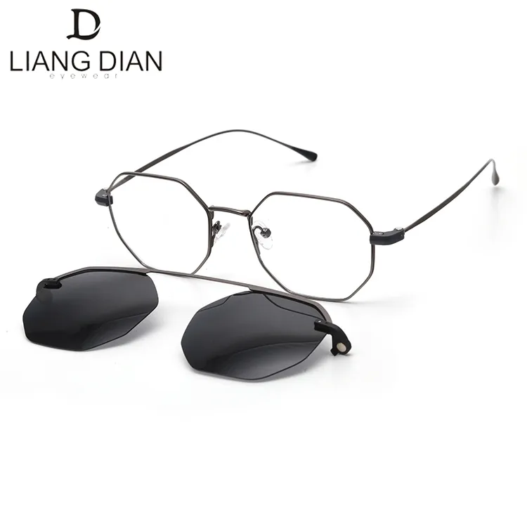 Simple Design Optical Eyewear Frames With Clip Sunglasses