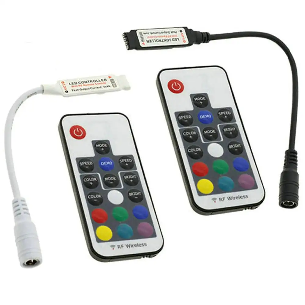 Mini Led RGB Remote Controller 17key RF Wireless Controller 4pin DC 5V-24V For SMD 3528 5050 RGB LED Strip Lights
