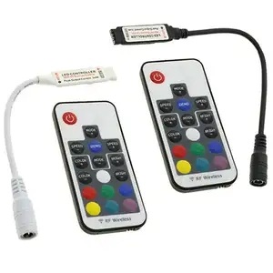 Mini Led RGB Remote Controller 17key RF Wireless Controller 4pin DC 5V-24V untuk SMD 3528 5050 RGB LED Strip Lampu