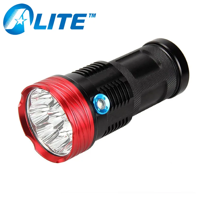 Portable Bright 10000 lumen flashlight 10x XM-L T6 3 Light Modes Handheld LED Torch Flashlight