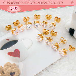 18K Gold Plated Heart Shape Seoul Stone <strong>Daith</strong> Piercing <strong>Earrings</strong> - Product Image 3