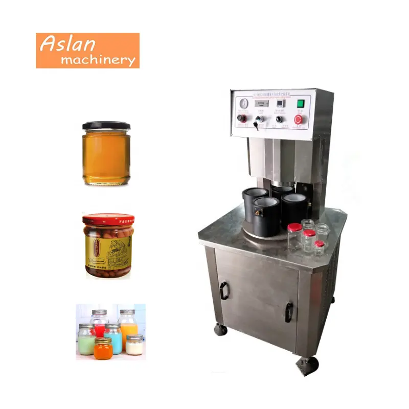 Vacuüm curry pasta glazen pot sealer/sesampasta cubilose glazen fles sluitmachine/eetbare vogelnest cap schroefmachine