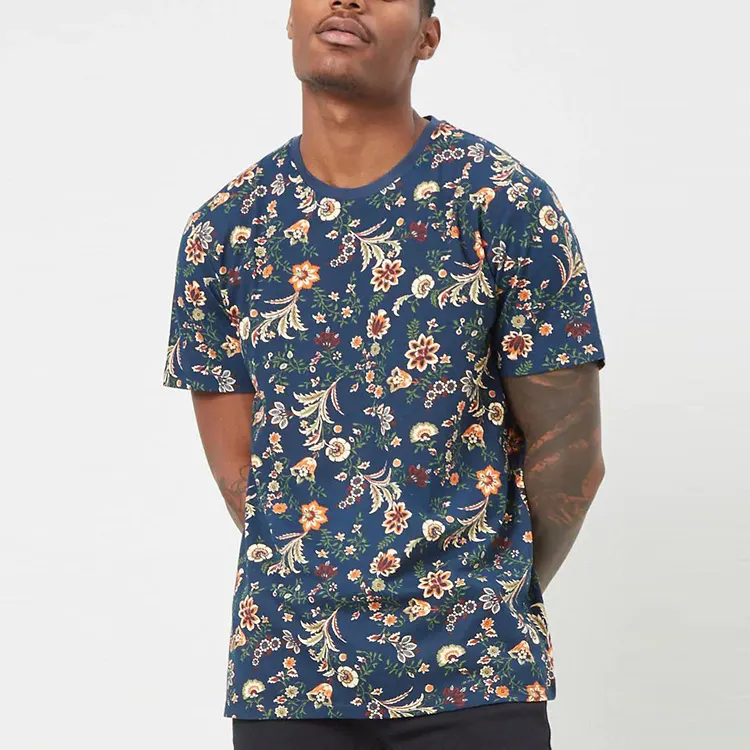 Camiseta estriada com pescoço arrastado, venda por atacado, estampada floral, huilin, vestuário, mínimo