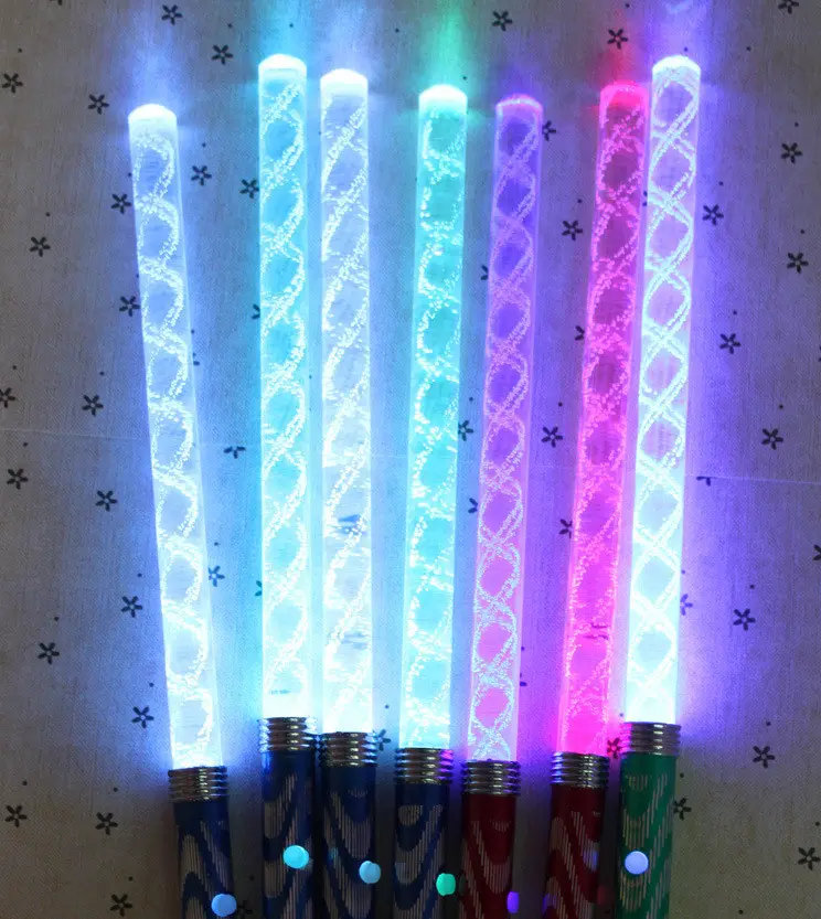 Tongkat Sihir LED Berpendar Akrilik 26CM, Batang Konser Berkedip Mainan Dekorasi Perlengkapan Pesta
