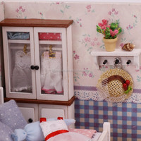 IIECREATE Kits de maisons miniatures DIY à l'échelle 1:24, puzzle en bois écologique fait main pour adultes, jouet maison de poupée