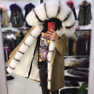 Nuovissimo Cappotto Invernale alla Moda 2018 con Fodera in Vera Pelliccia di Coniglio Rex per Ragazze - Product Image 4