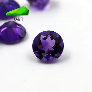 Natural Amethyst Round Faceted Loose Gemstone Wholesale Price Natural Loose Top Quality Gemstone Good Purple Color