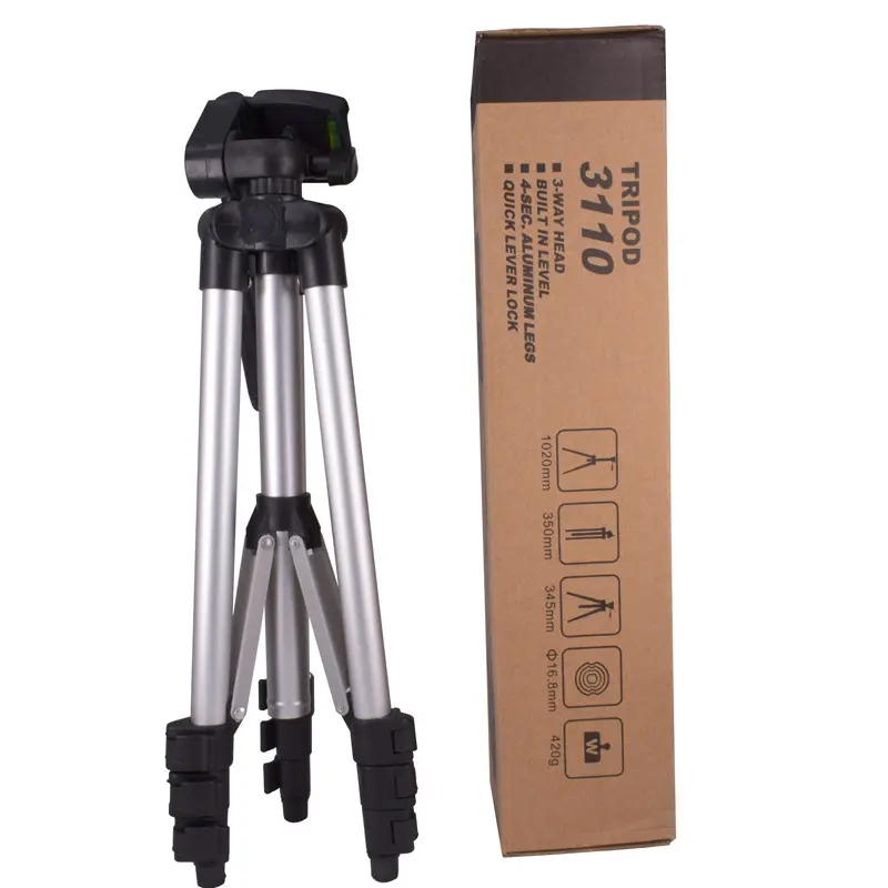 lightweight 3110 tripod stand with 3-way head tripod for smartphone camera tripod