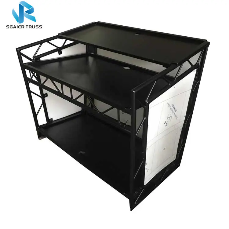 white pvc board Black dj booth table