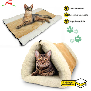 2 dans 1 Caisse Animal Maison Chat Lit Tunnel Tube Polaire Tapis - Product Image 6