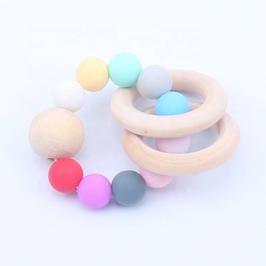 D'allaitement bébé Bracelets En Bois Anneau De Dentition En Silicone Perles De Dentition Bois Hochets Jouets Bébé - Product Image 1
