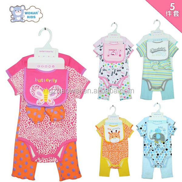 Оптовая Моды дизайн детской одежды 5in1 наборы