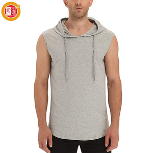 camisa camiseta con <span class=keywords><strong>capucha</strong></span> en blanco al por mayor en blanco para hombre Camiseta simple <span class=keywords><strong>Sudadera</strong></span> con <span class=keywords><strong>capucha</strong></span> <span class=keywords><strong>sin</strong></span> mangas - Product Image 3
