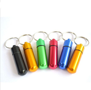 กล่องใส่ยาพกพาขนาดเล็กทำจากอะลูมิเนียมพร้อมพวงกุญแจ - Product Image 3