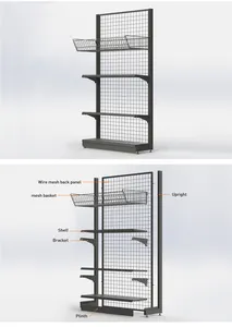 Sıcak satış bakkal çelik ekran gondol raf mal alışveriş mağaza rafı Market için